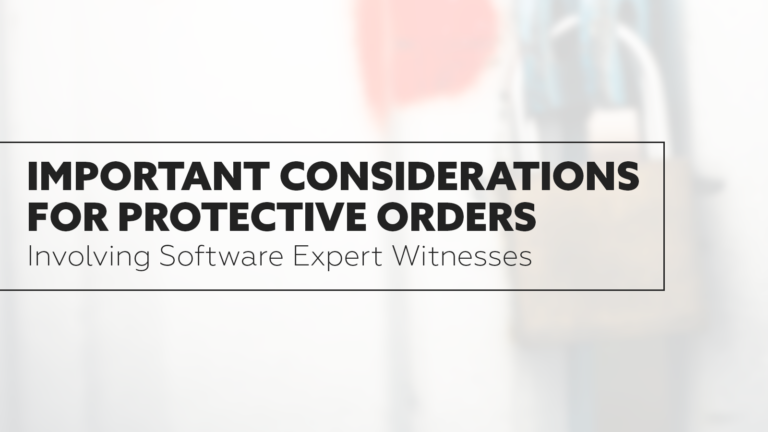 Important Considerations For Protective Orders Involving Software Expert Witnesses