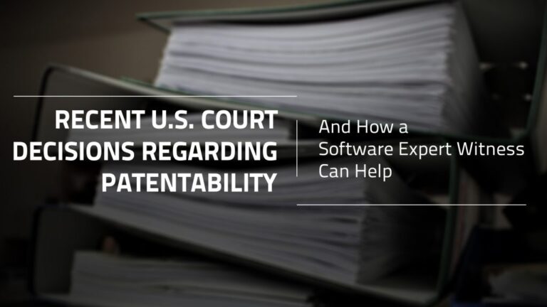 Recent Court Decisions Affecting U.S. Patent Law and the Role of a Software Expert Witnesses